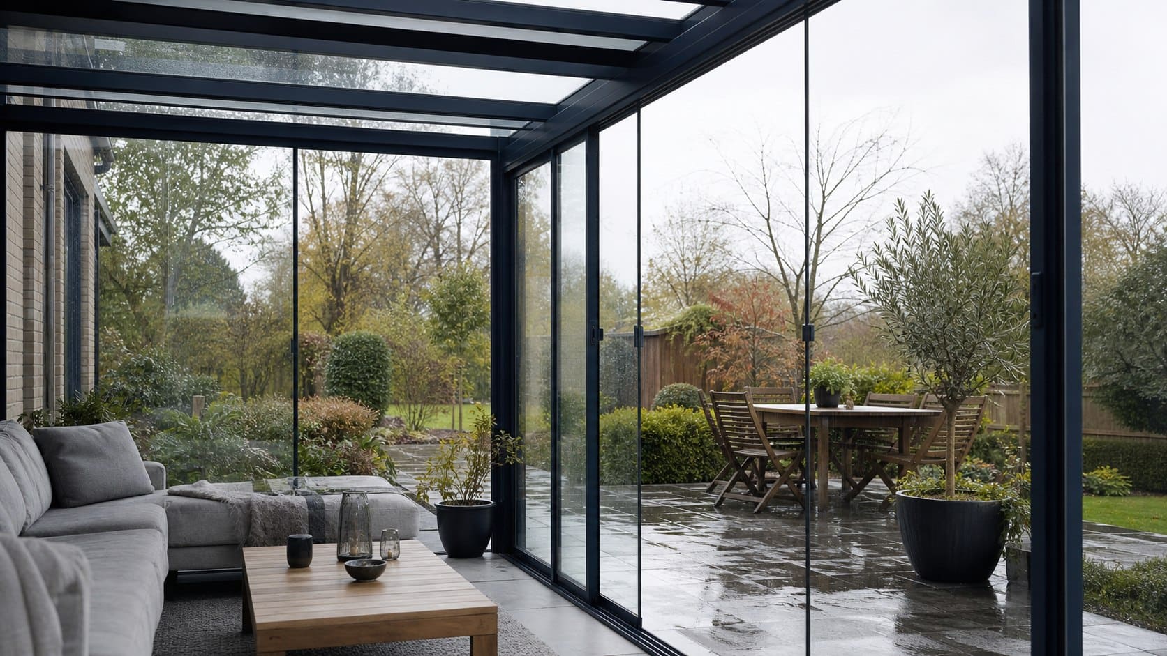 Explore verandas, glass walls and garden rooms through use and sight lines.